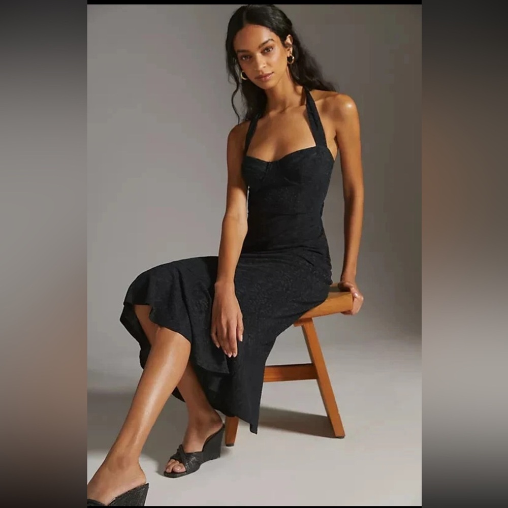 NWT Anthropologie Hutch Halter Corset Midi Halter Dress